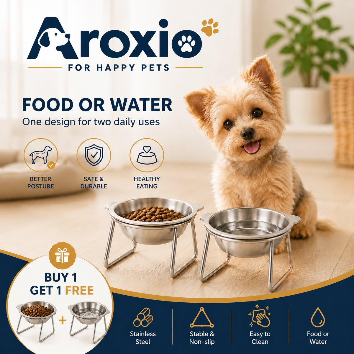 Aroxio™ Orthopedic Feeding Bowl